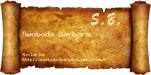 Swoboda Barbara névjegykártya